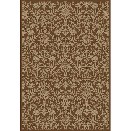Concord Global Trading Area Rugs, 3 Ft. 11 Ft. X 5 Ft. 7 In. Jewel Damask - Brown 49484